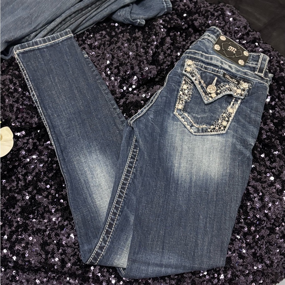 Miss Me Dark Blue Skinny Jeans - Picture 9 of 10